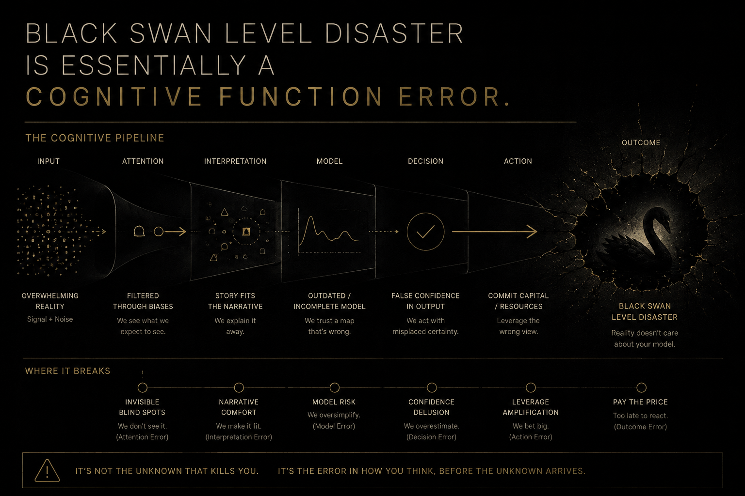 Black Swan Level Disaster is Essentially a Cognitive Function Error — the cognitive pipeline diagram