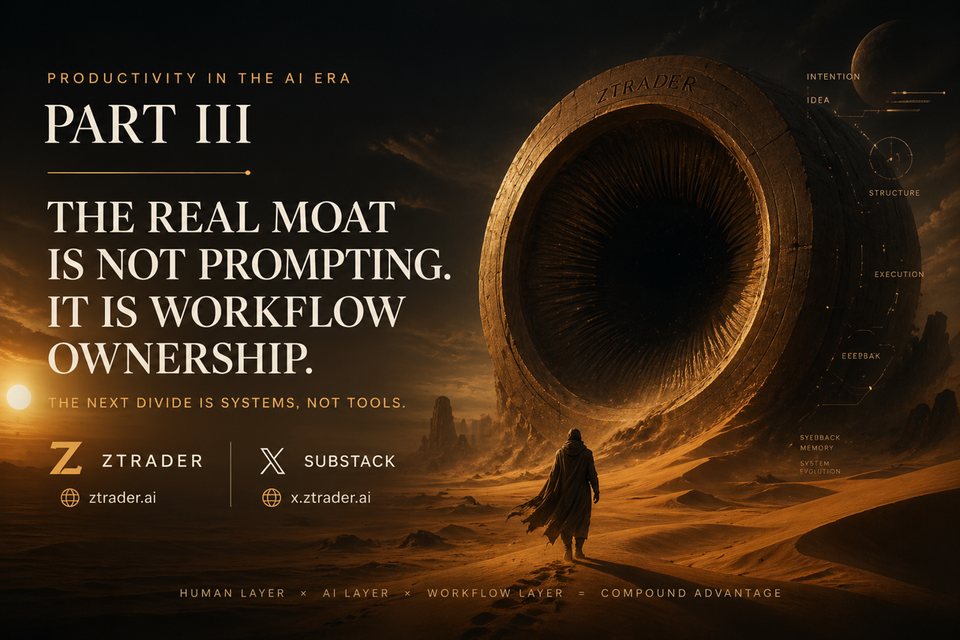 Cover for Productivity in the AI Era (Part III)  The Real Moat Is Not Prompting. It Is Workflow Ownership.